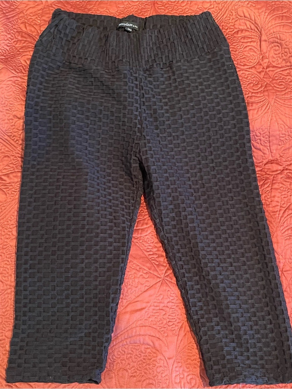 Chocolate Black Textured Kids' Leggings